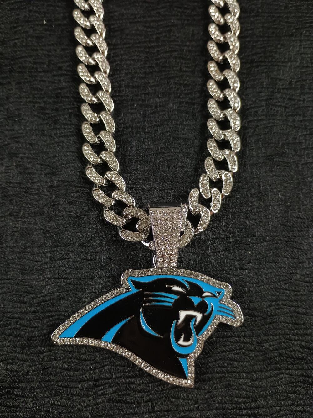 Carolina Panthers Necklace Pendant Chain Link NFL Football Hip Hop Jewelry